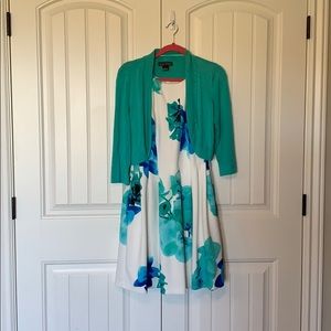 Never worn Calvin Klein dress + cardigan